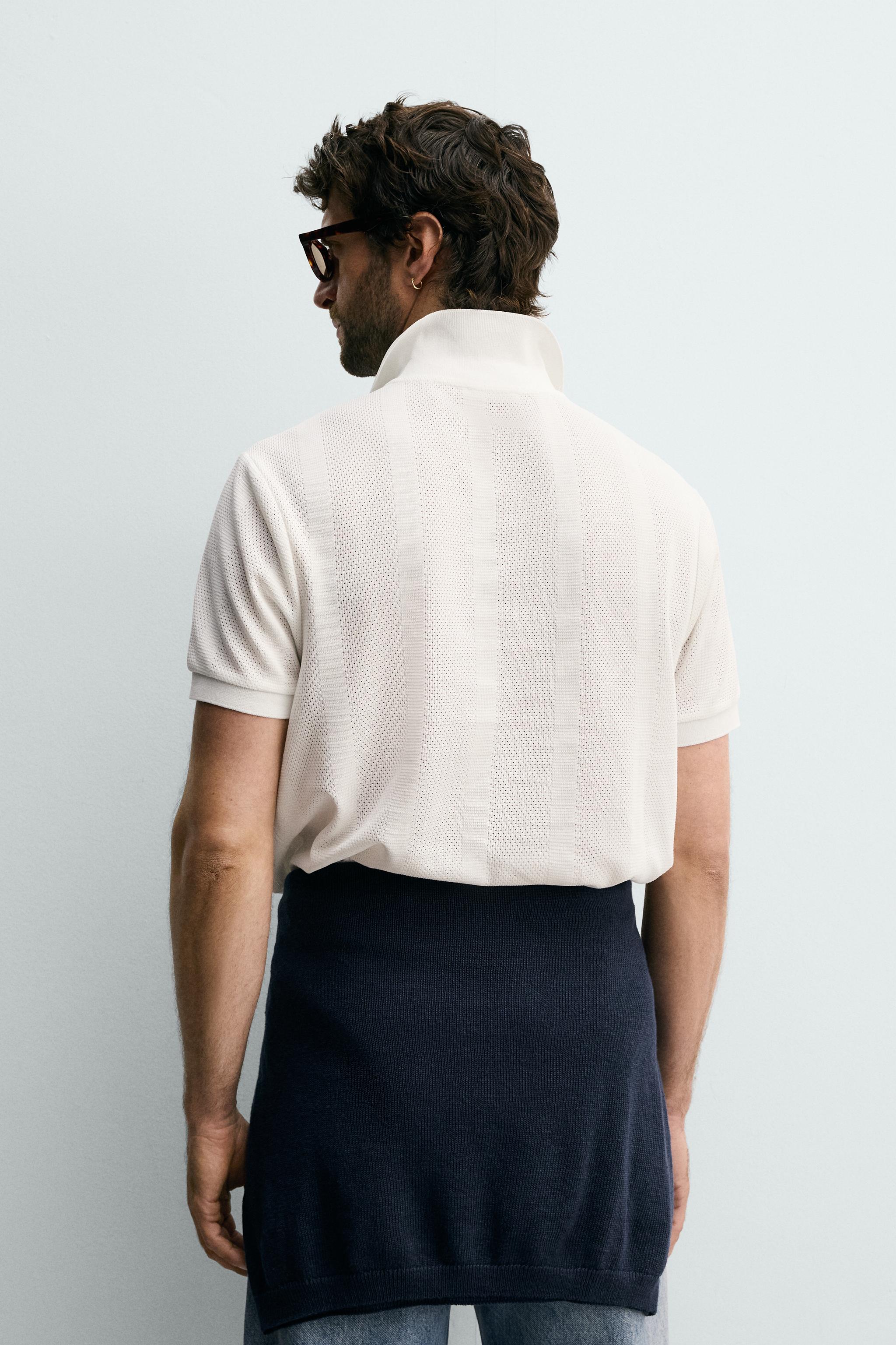 POLO REGULAR FIT EN JACQUARD À RAYURES